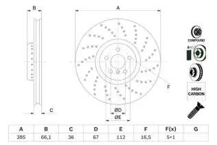 BOSCH 0986479F55 Fren Diski