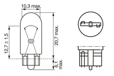 Ampul Eco 12V W3W Dipsiz Gösterge W2.1X9.5D Osramc - 5. Görsel