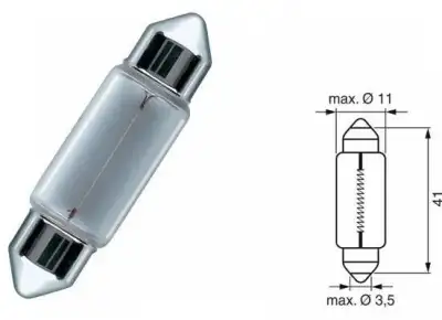 Ampul Eco 12V 10W Sofit Uzun Sv8.5 8 Osraml - 7. Görsel