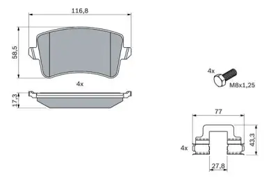 BOSCH 0986494733 Arka Fren Balatası - 7. Görsel