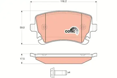 Arka Balata Vw Transporter T5 03-09 A4 04-09 A6 04-11 A8 03-10 Fişsiz - 2. Görsel