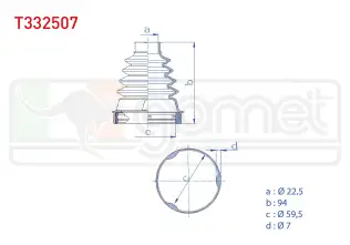 Aks Körüğü Ön İç Sağ veya Sol GOMET T332507