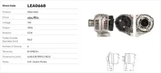 Alternatör  LUCAS ELEKTRIK LEA0668