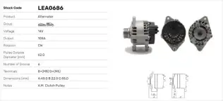 Alternatör  LUCAS ELEKTRIK LEA0686