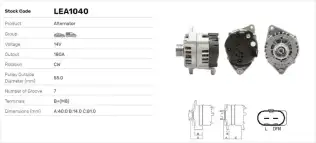 Alternatör  LUCAS ELEKTRIK LEA1040