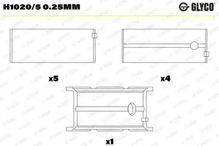 Krank Mili Yatak Çanağı GLYCO H1020/5 0.25mm