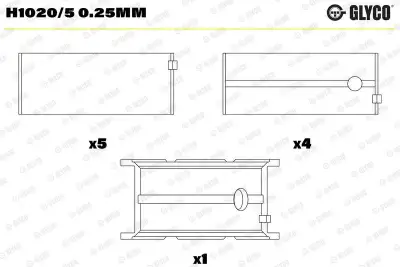 Krank Mili Yatak Çanağı GLYCO H1020/5 0.25mm - 1. Görsel