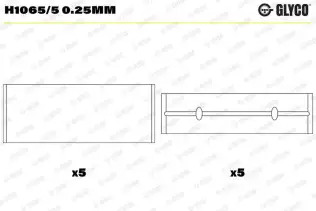 Krank Mili Yatak Çanağı GLYCO H1065/5 0.25mm