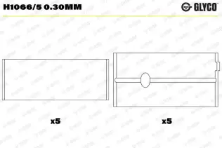 Krank Mili Yatak Çanağı GLYCO H1066/5 0.30mm