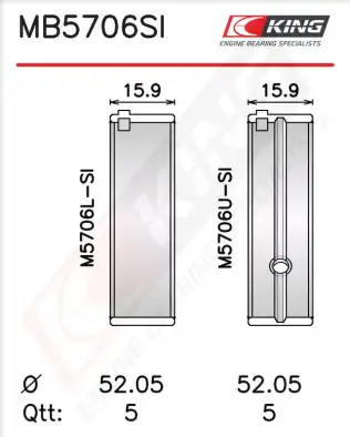 Krank Mili Yatak Çanağı Seti KING MB5706SI