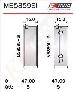 Krank Mili Yatak Çanağı Seti KING MB5859SI