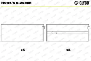 Krank Mili Yatak Çanağı GLYCO H997/5 0.25mm