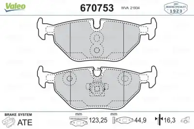 VALEO 670753 Fren Balatası Arka - 1. Görsel