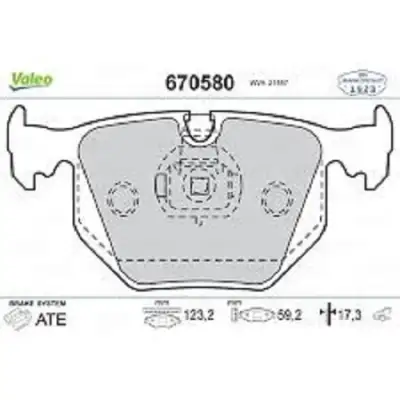 VALEO 670580 Fren Balatası Arka - 3. Görsel