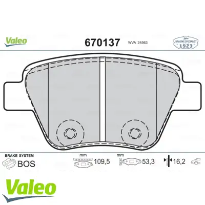VALEO 670137 Fren Balatası Arka - 3. Görsel
