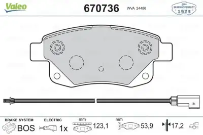 VALEO 670736 Fren Balatası Arka - 1. Görsel