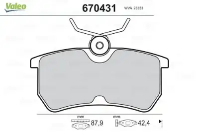 VALEO 670431 Fren Balatası Arka - 3. Görsel