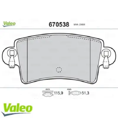VALEO 670538 Fren Balatası Arka - 3. Görsel