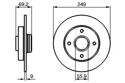 BOSCH 0986479255 Fren Diski Arka - 5. Görsel
