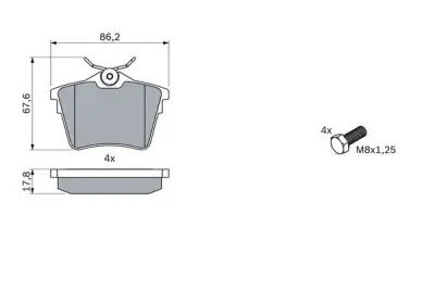 BOSCH 0986494095 Arka Fren Balatası - 7. Görsel