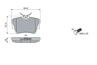 BOSCH 0986494040 Fren Balatası Arka - 7. Görsel