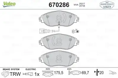 VALEO 670286 Fren Balatası Ön - 3. Görsel