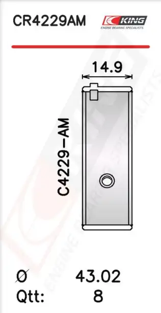 Biyel Yatak Çanağı KING CR4229AM0.5