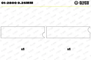 Biyel Yatak Çanağı GLYCO 01-2800 0.25mm