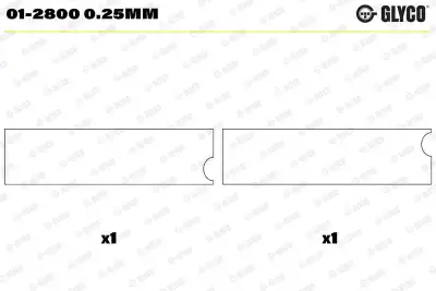 Biyel Yatak Çanağı GLYCO 01-2800 0.25mm - 1. Görsel