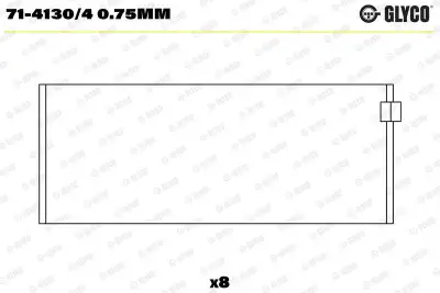 Biyel Yatak Çanağı GLYCO 71-4130/4 0.75mm - 1. Görsel