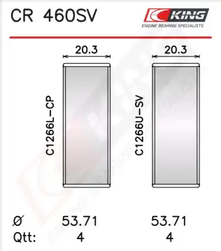 Biyel Yatak Çanağı KING CR 460SV
