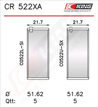 Biyel Yatak Çanağı KING CR 522XA0.5