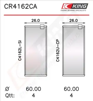 Biyel Yatak Çanağı KING CR4162CA