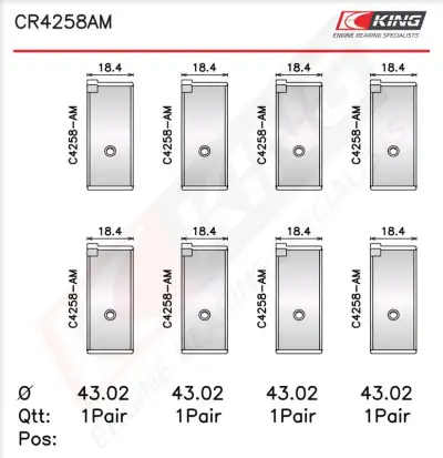 Biyel Yatak Çanağı KING CR4258AM - 2. Görsel