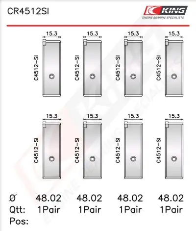 Biyel Yatak Çanağı KING CR4512SI0.25 - 2. Görsel