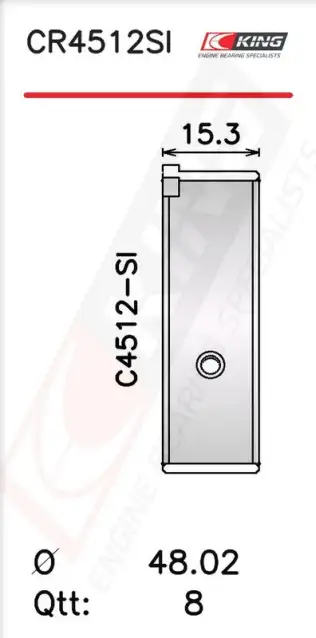 Biyel Yatak Çanağı KING CR4512SI0.25