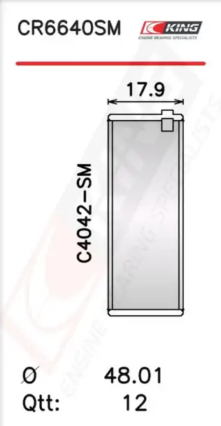 Biyel Yatak Çanağı KING CR6640SM0.5