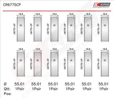 Biyel Yatak Çanağı KING CR6775CP0.25 - 2. Görsel