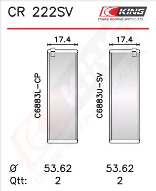 Biyel Yatak Çanağı KING CR 222SV