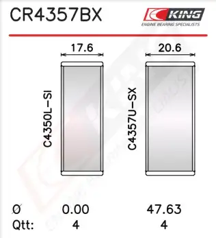 Biyel Yatak Çanağı KING CR4357BX0.75