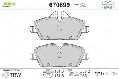 VALEO 670699 Fren Balatası Ön - 1. Görsel