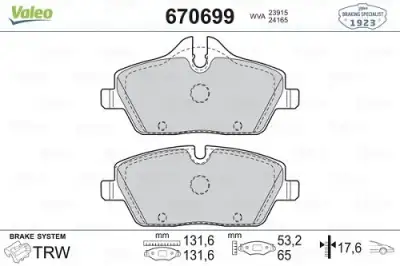 VALEO 670699 Fren Balatası Ön - 3. Görsel