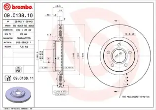 Fren Disk Ayna Ön Sağ ve Sol BREMBO 09.C138.11