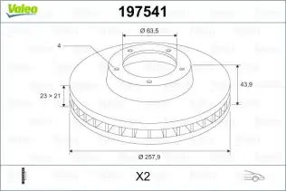 VALEO 197541 Fren Diski Ön