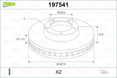 VALEO 197541 Fren Diski Ön - 1. Görsel