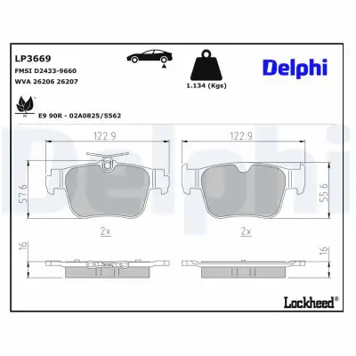 Fren Balata Seti, Diskli Fren DELPHI LP3669 - 3. Görsel