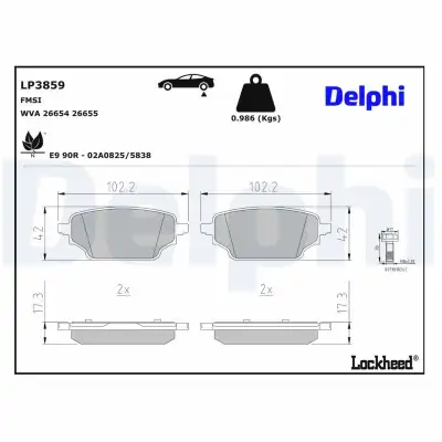 Fren Balata Seti, Diskli Fren DELPHI LP3859 - 3. Görsel