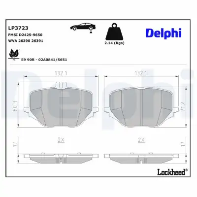Fren Balata Seti, Diskli Fren DELPHI LP3723 - 3. Görsel