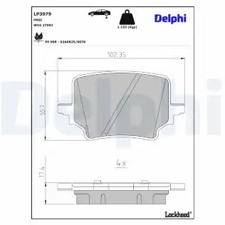 Fren Balata Seti, Diskli Fren DELPHI LP3979