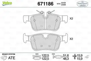 Fren Disk Balata Arka VALEO 671186